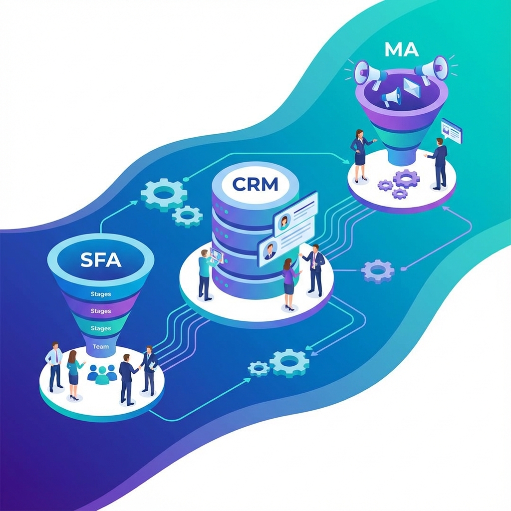 CRM、SFA、MAの比較と導入ガイド