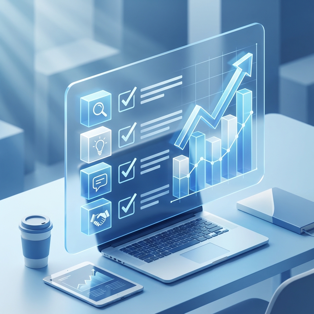 問い合わせ増加のチェックリストとグラフのイメージ